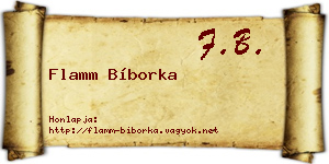 Flamm Bíborka névjegykártya