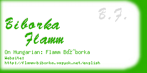 biborka flamm business card